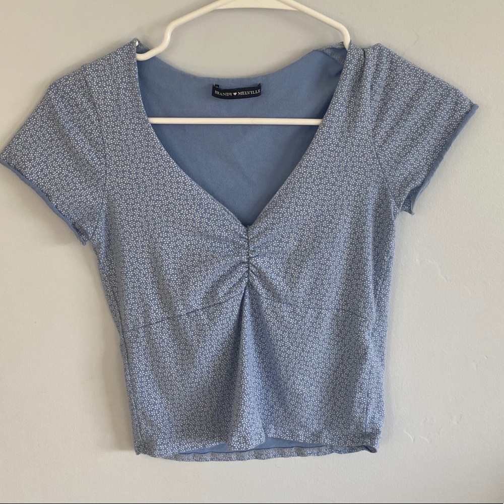 Brandy Melville Blue Floral Top